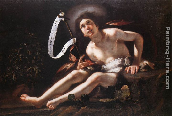 St John the Baptist painting - Bernardo Strozzi St John the Baptist art painting